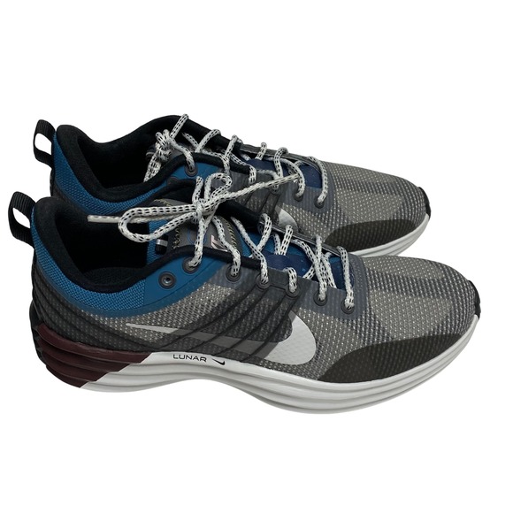 Nike‎ Lunar Mens Running Shoes Grey Blue Athletic Sneakers Size 7.5 FZ8116-001 main image 4